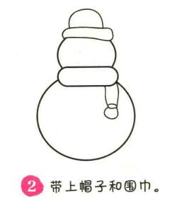 雪人简笔画画法步骤02