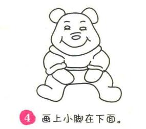 维尼熊简笔画画法步骤04