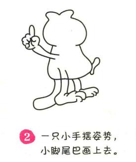 加菲猫简笔画画法步骤02