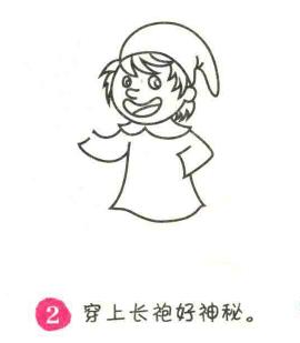 魔法师简笔画画法步骤02
