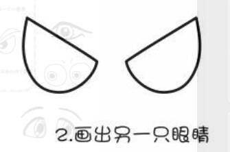 眼睛简笔画画法步骤02
