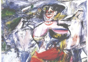 世界名画《女人与自行车》布面油画