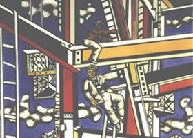 世界名画《建筑工人》布面油画