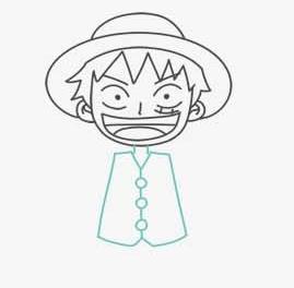 海贼路飞简笔画画法步骤07