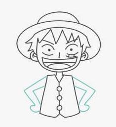 海贼路飞简笔画画法步骤08