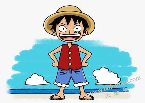 海贼路飞简笔画画法步骤11