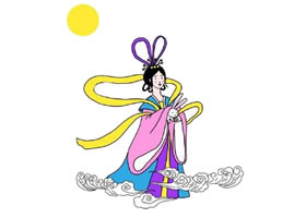卡通嫦娥仙子简笔画