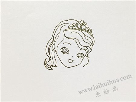 小苏菲亚简笔画画法步骤03