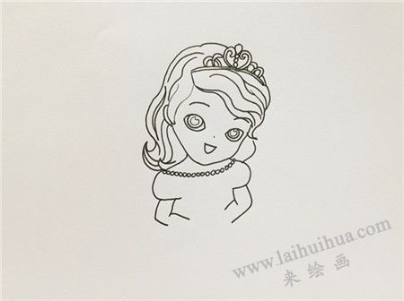 小苏菲亚简笔画画法步骤04