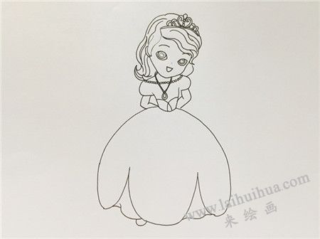小苏菲亚简笔画画法步骤06
