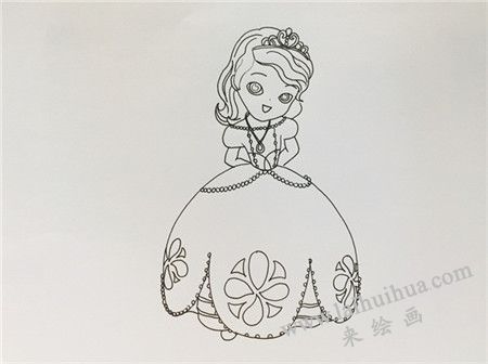 小苏菲亚简笔画画法步骤07