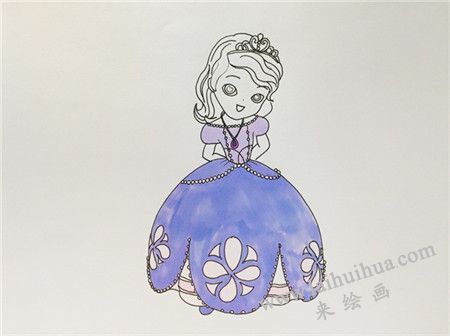 小苏菲亚简笔画画法步骤08