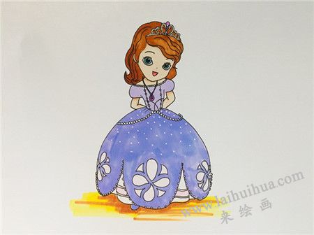小苏菲亚简笔画画法步骤09