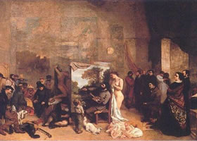 世界名画《画室》布面油画