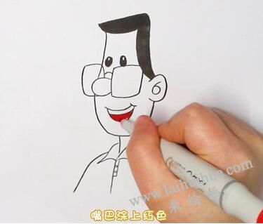 小头爸爸简笔画画法步骤03