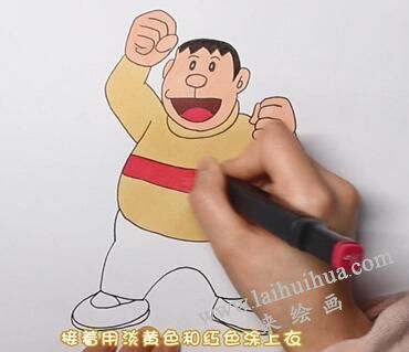 胖虎简笔画画法步骤04