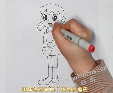 静香简笔画画法步骤03