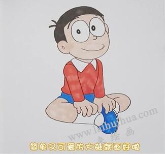 大雄简笔画画法步骤04