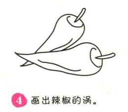 辣椒简笔画画法步骤04