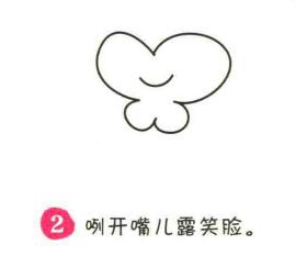 蝴蝶花简笔画画法步骤02