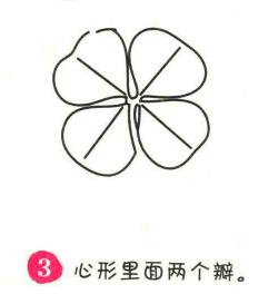 四叶草简笔画画法步骤03