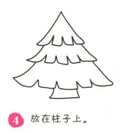 松树简笔画画法步骤04