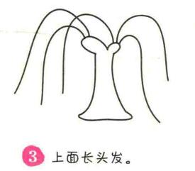 柳树简笔画画法步骤03
