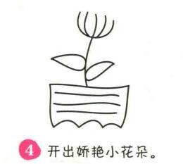 盆栽简笔画画法步骤04