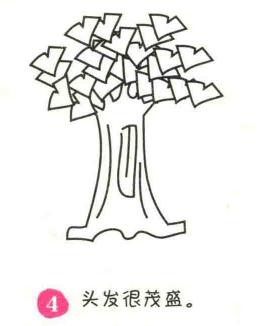 银杏树简笔画画法步骤04