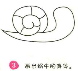 蜗牛简笔画画法步骤03