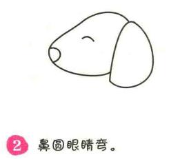 小狗简笔画画法步骤02