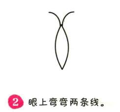 蝴蝶简笔画画法步骤02