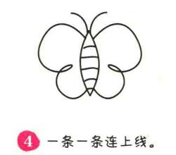 蝴蝶简笔画画法步骤04