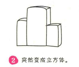 高楼简笔画画法步骤02