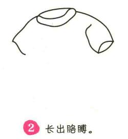 短袖上衣简笔画画法步骤02