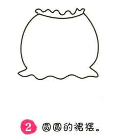 短裙简笔画画法步骤02
