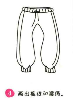 长裤简笔画画法步骤04
