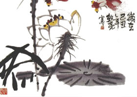 国画荷花与金鱼的搭配画法