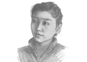 素描肖像画步骤分解一（女子）