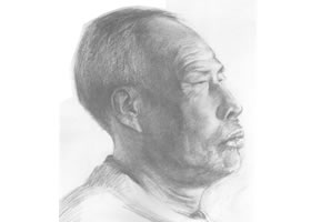素描肖像画步骤分解二（老年男子）