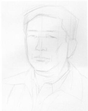 素描肖像画步骤分解三（中年男子）01