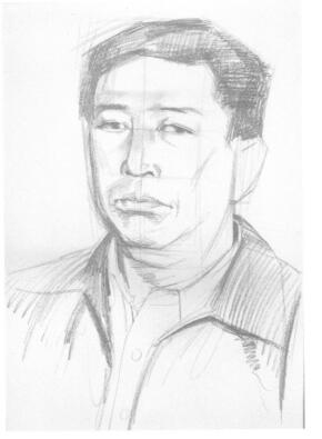 素描肖像画步骤分解三（中年男子）02