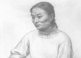 中年女子素描肖像画作品（一）