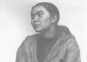 中年女子素描肖像画作品（四）