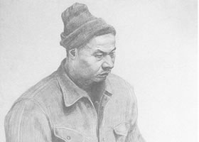 中年男子素描肖像画作品（四）