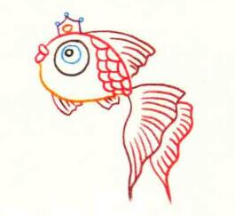 金鱼色铅笔画画法步骤02