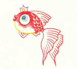 金鱼色铅笔画画法步骤03
