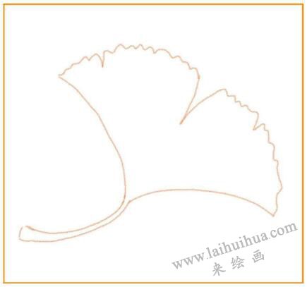 两片树叶儿童蜡笔画画法步骤01（第二片树叶）