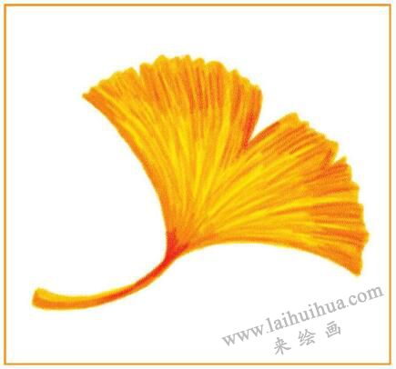 两片树叶儿童蜡笔画画法步骤01（第二片树叶）