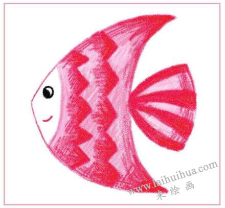 燕尾鱼儿童蜡笔画画法步骤02